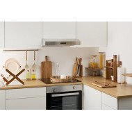 Étagère et porte essuie-tout en acacia et métal