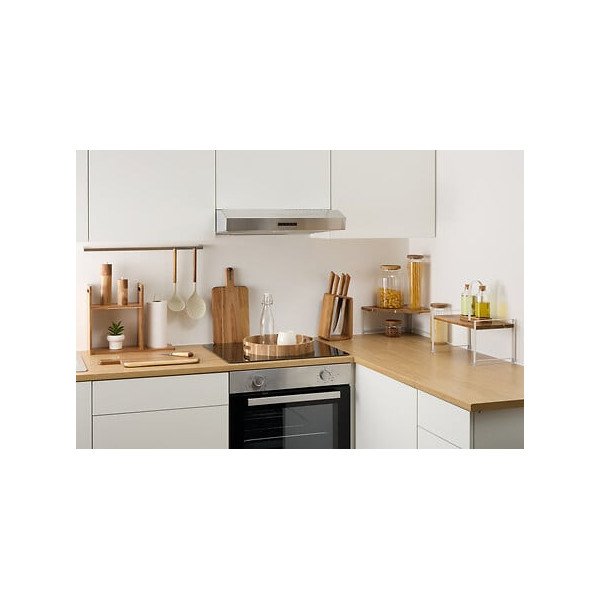 Étagère et porte essuie-tout en acacia et métal