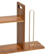 Étagère et porte essuie-tout en acacia et métal