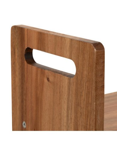 Étagère et porte essuie-tout en acacia et métal