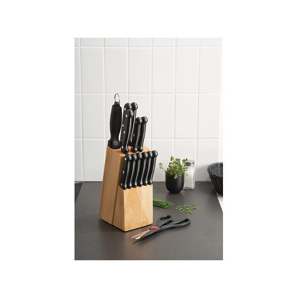 Bloc cuisine 11 couteaux et accessoires Essentiel Black