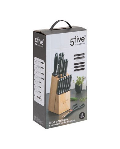 Bloc cuisine 11 couteaux et accessoires Essentiel Black