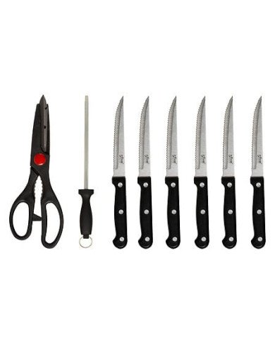 Bloc cuisine 11 couteaux et accessoires Essentiel Black