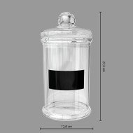 Bocal 1,6 L en verre avec étiquette ardoise