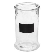 Bocal 1,6 L en verre avec étiquette ardoise