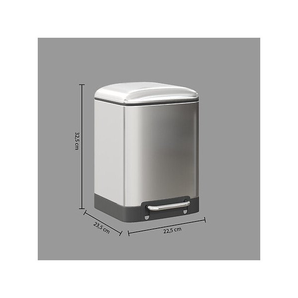 Poubelle à pédale 6 L Ariane en métal inox