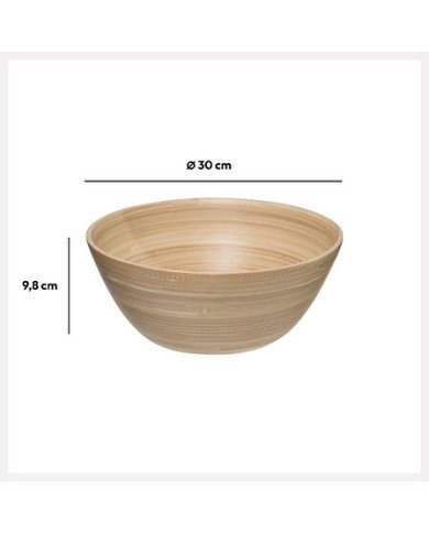Grand saladier en bambou naturel 30 cm