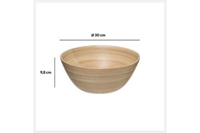 Grand saladier en bambou naturel 30 cm