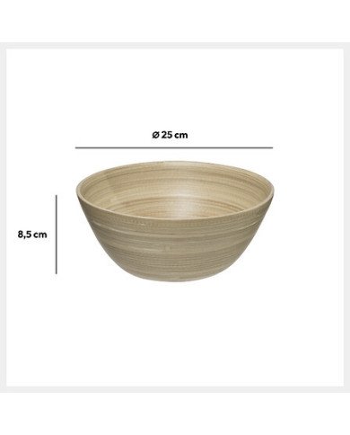 Saladier en bambou naturel diamètre 25 cm