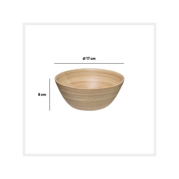 Petit saladier en bambou naturel 17 cm
