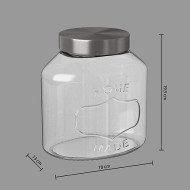 Grand bocal Home 2,5 L verre et inox