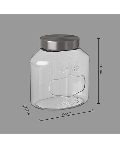 Bocal Home 1 L verre et inox