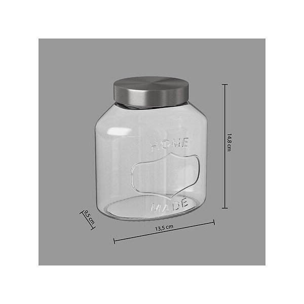 Bocal Home 1 L verre et inox
