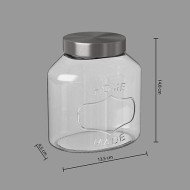 Bocal Home 1 L verre et inox