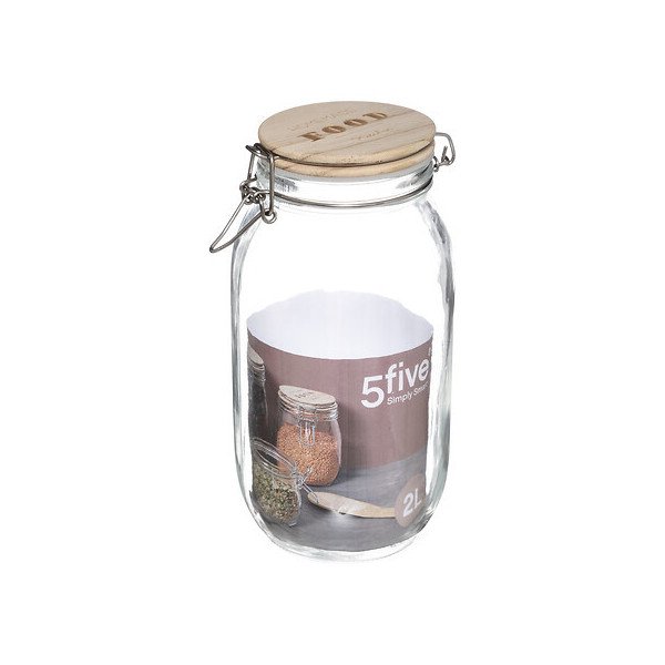 Grand bocal Wording 2 L verre et bois