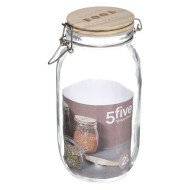 Grand bocal Wording 2 L verre et bois