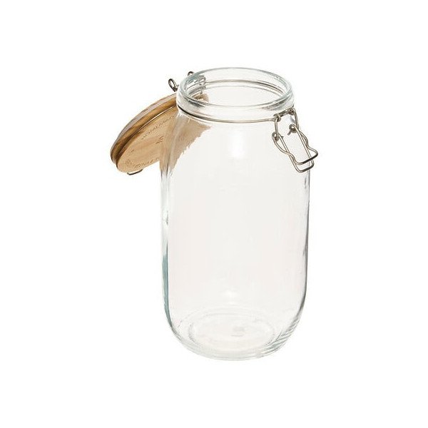 Grand bocal Wording 2 L verre et bois