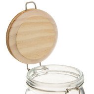 Grand bocal Wording 2 L verre et bois