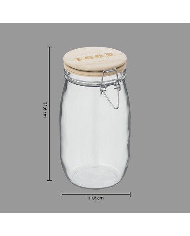 Bocal Wording 1,5 L verre et bois