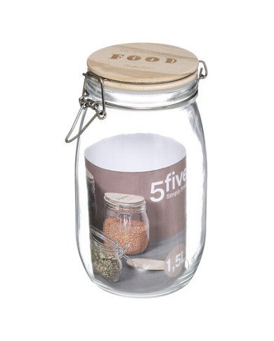 Bocal Wording 1,5 L verre et bois