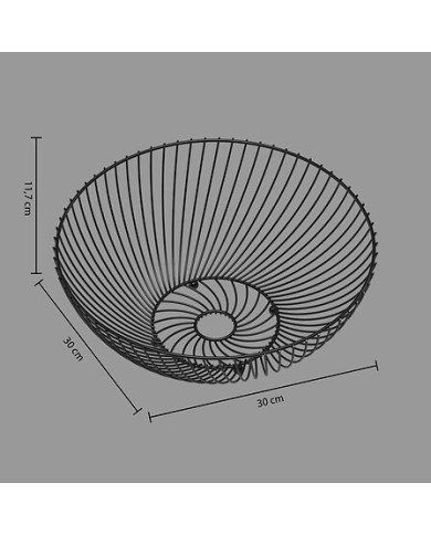 Corbeille à fruits noire torsadée 30 cm