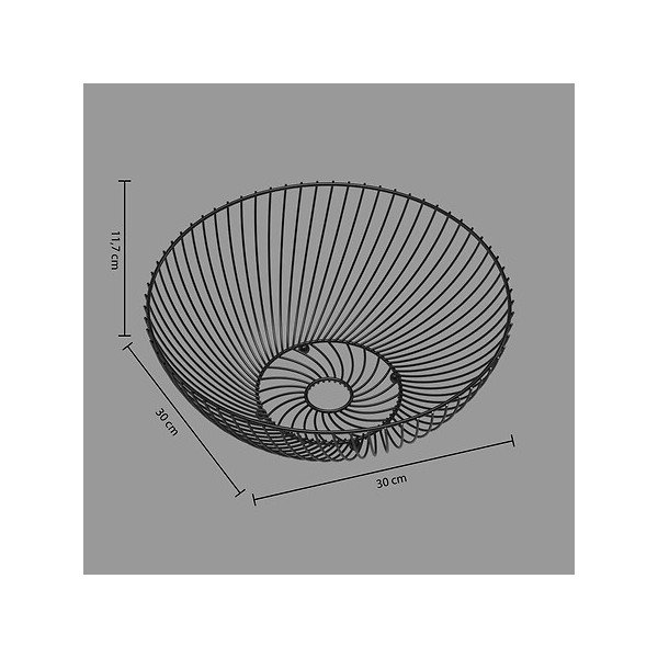 Corbeille à fruits noire torsadée 30 cm