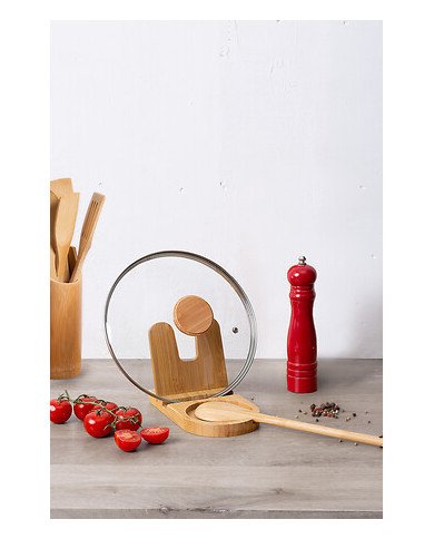 Repose-cuillère et couvercle Harmoni en bambou