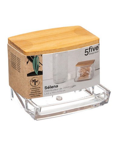 Distributeur à cotons-tiges Selena en bambou
