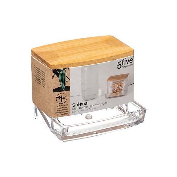 Distributeur à cotons-tiges Selena en bambou