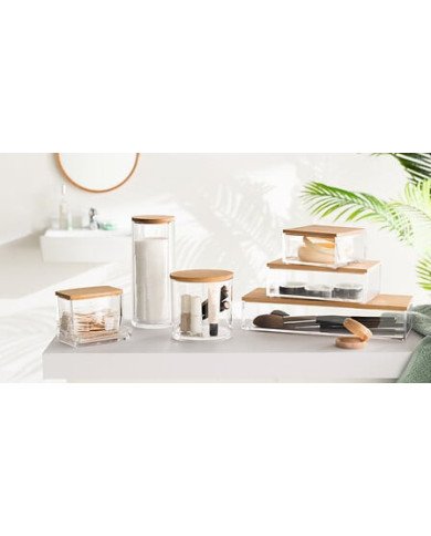 Boîte de rangement carrée Selena S en bambou