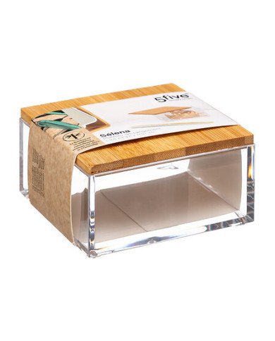 Boîte de rangement carrée Selena S en bambou