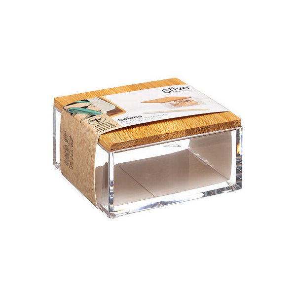 Boîte de rangement carrée Selena S en bambou