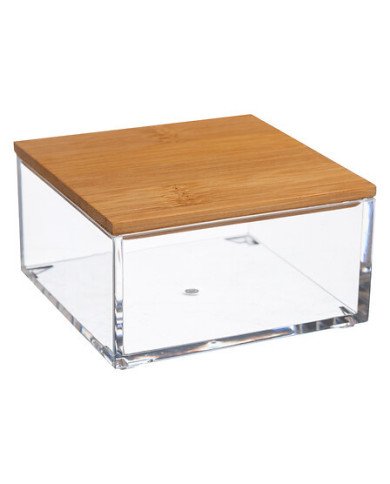 Boîte de rangement carrée Selena S en bambou