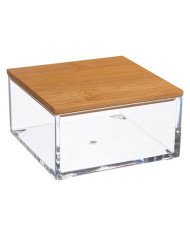Boîte de rangement carrée Selena S en bambou