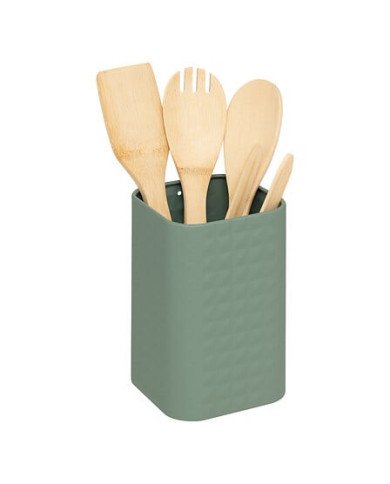 Lot de 4 ustensiles en bambou avec pot