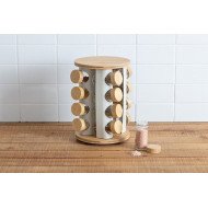 Rack rotatif 16 pots à épices Sensia avec support bambou