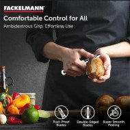 Éplucheur de fruits et légumes en acier inoxydable, lame longue et tra