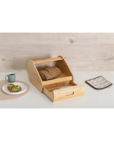 Boîte à pain format tiroir en bambou