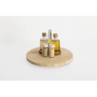 Plateau tournant rainuré en bambou