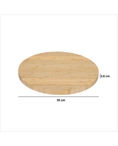 Plateau tournant rainuré en bambou