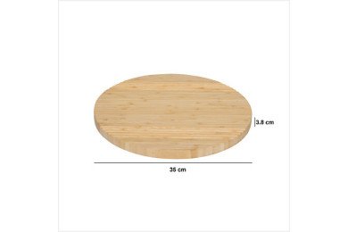 Plateau tournant rainuré en bambou