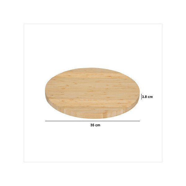 Plateau tournant rainuré en bambou