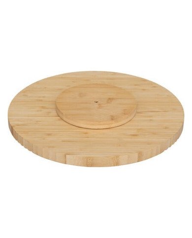 Plateau tournant rainuré en bambou