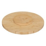 Plateau tournant rainuré en bambou