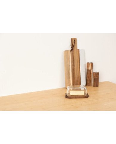 Beurrier Harmony acacia et verre transparent