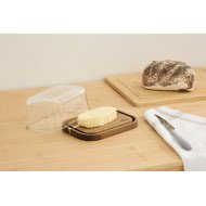 Beurrier Harmony acacia et verre transparent