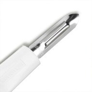 Éplucheur de fruits et légumes en acier inoxydable, lame longue et tra