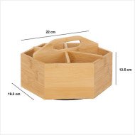 Boîte à thé rotative en bambou 6 compartiments