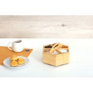 Boîte à thé rotative en bambou 6 compartiments