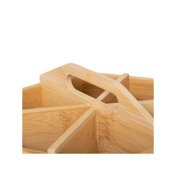 Boîte à thé rotative en bambou 6 compartiments